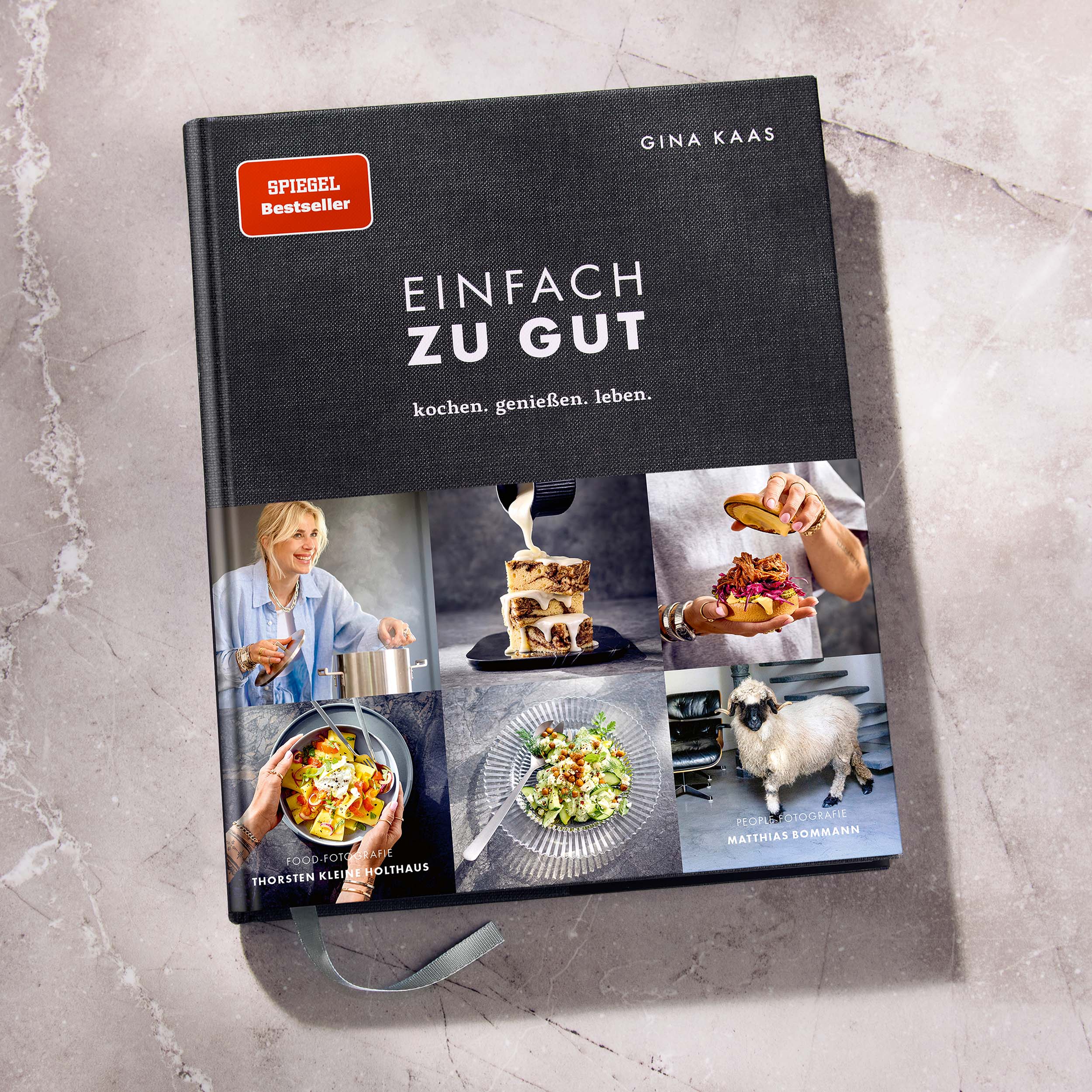 Cover vom Spiegel-Bestseller-Kochbuch "Einfach zu gut - Kochen. Genießen. Leben." von Gina Kaas