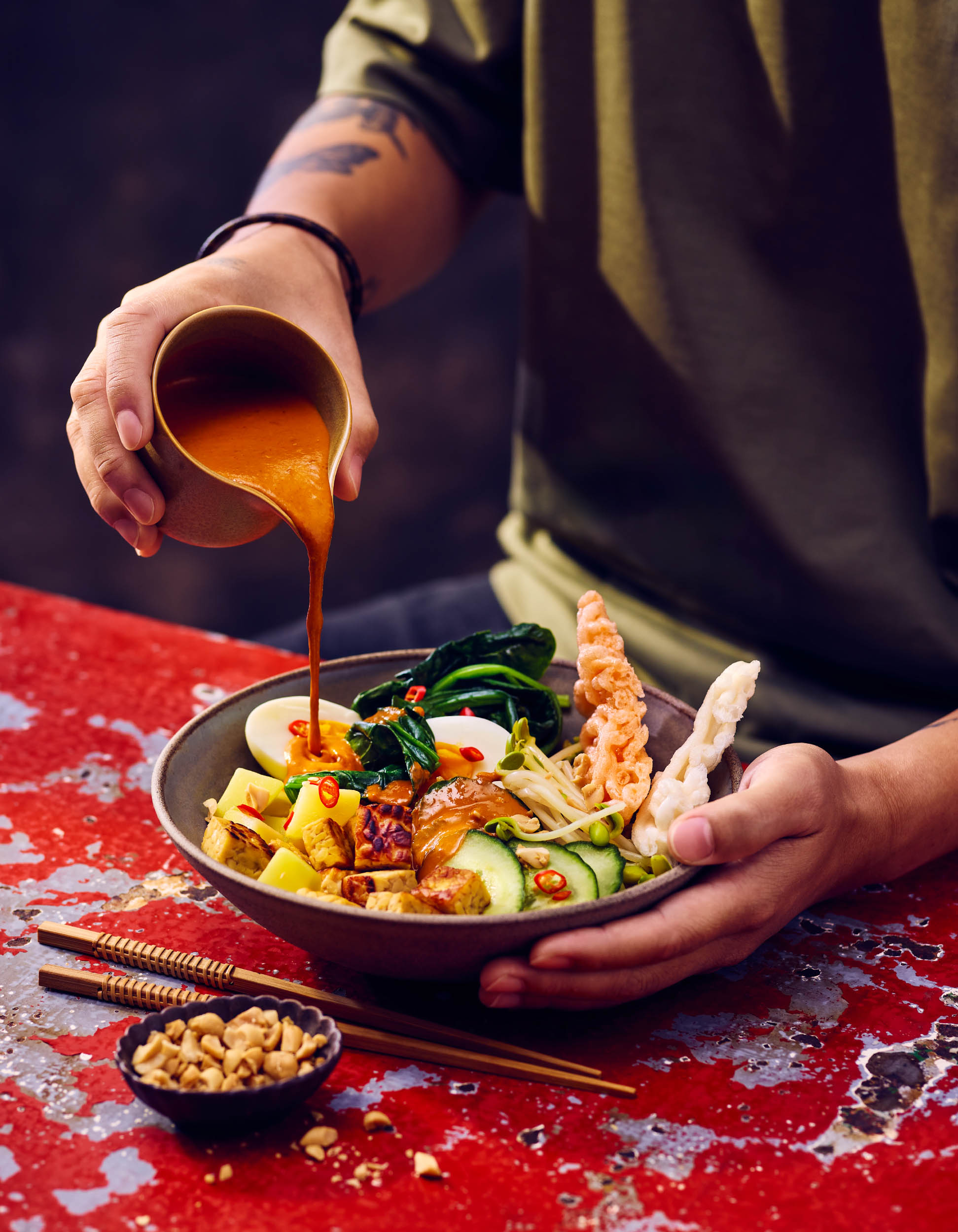 Editorial Foodmotiv des Gerichts Gado Gado